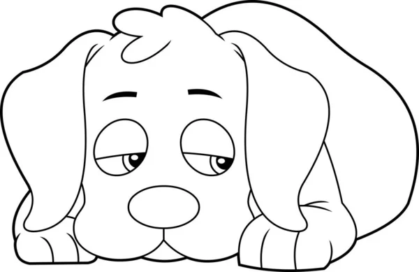Söt Hund Stiliserade Tecknad Karaktär Vektor Illustration — Stock vektor