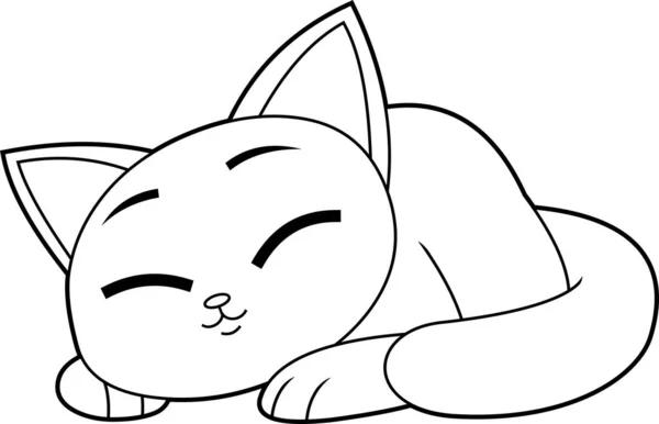 かわいい猫風漫画のキャラクターベクトルイラスト — ストックベクタ