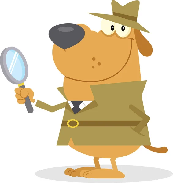 侦探犬造型卡通人物 矢量图解 — 图库矢量图片