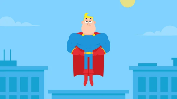 Superbohater Stylizowany Postać Kreskówki Wektor Ilustracji — Wektor stockowy