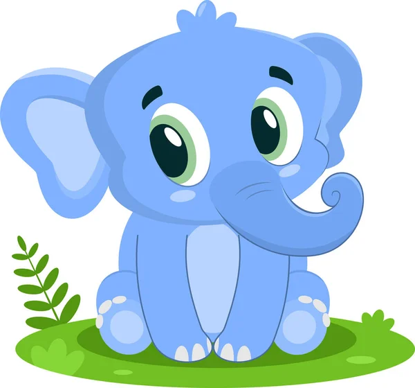 Απεικόνιση Των Χαριτωμένων Κινουμένων Σχεδίων Μωρό Ελέφαντα — Διανυσματικό Αρχείο