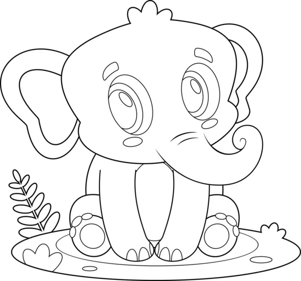 Ilustração Bonito Desenho Animado Bebê Elefante —  Vetores de Stock