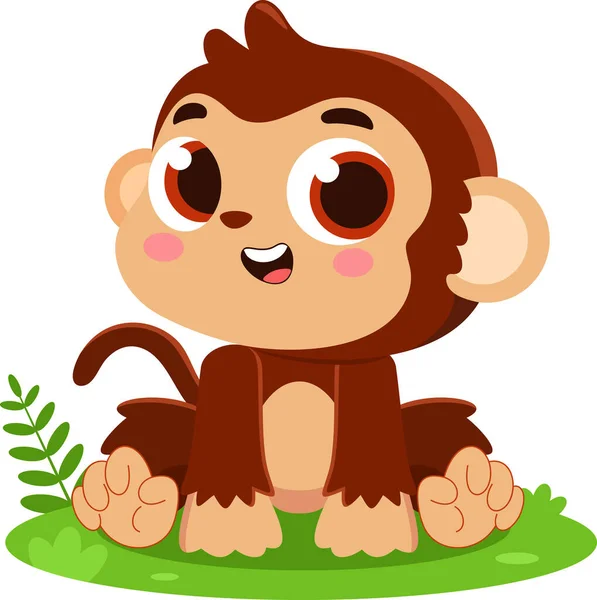 Векторна Ілюстрація Милої Мультяшної Мавпи — стоковий вектор