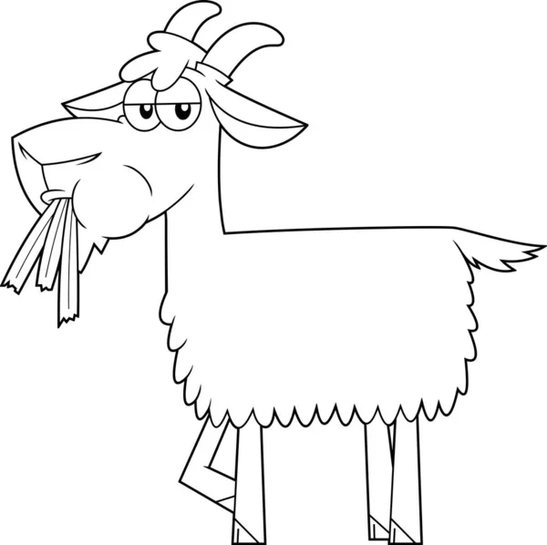 Bonito Cabra Desenho Animado Personagem Vetor Ilustração —  Vetores de Stock