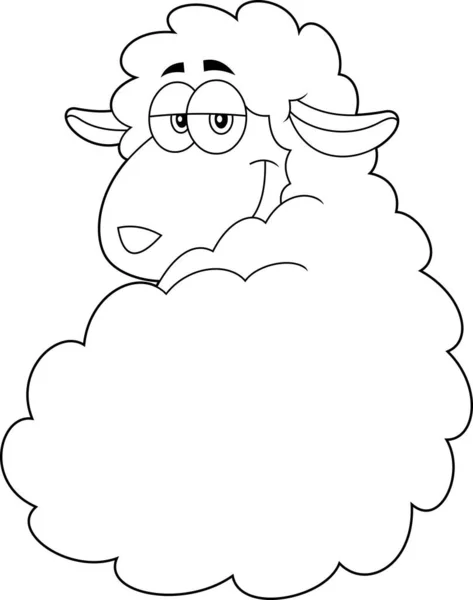 かわいい羊の漫画のキャラクターベクトル — ストックベクタ