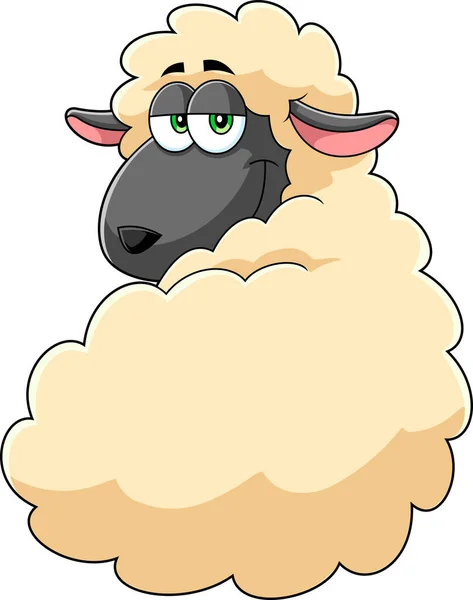 Niedliche Schafe Cartoon Charakter Vektor — Stockvektor