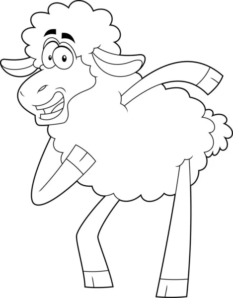 Niedliche Schafe Charakter Vektor Illustration — Stockvektor