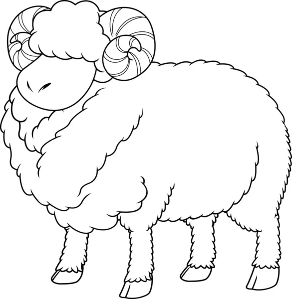 Vector Illustration Sheep Cartoon — Stock Vector