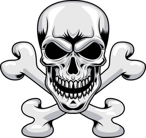 Teschio Pirati Ossa Incrociate — Vettoriale Stock