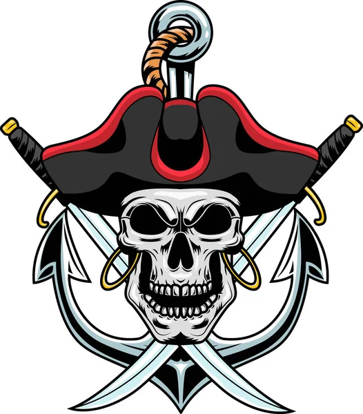 Pirate Skull Icon Vector Illustration — Stock Vector