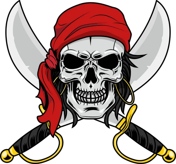 Pirate Skull Icon Vector Illustration — стоковый вектор