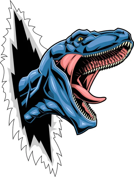 Vector Illustratie Van Dinosaurus Scheurende Witte Achtergrond Vector Illustratie — Stockvector