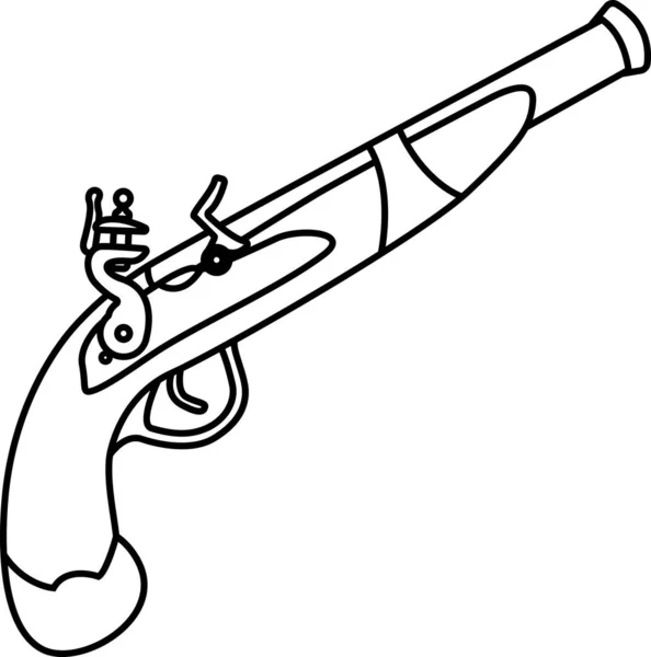 Pirátská Zbraň Ikona Vektorová Ilustrace — Stockový vektor