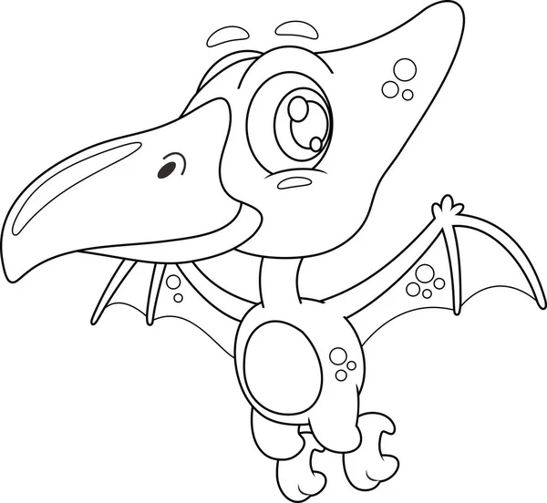 Kreslená Ilustrace Roztomilého Dinosaura Zbarvení Obrázku — Stockový vektor