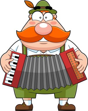 Alman Oktoberfest karikatürü akordeon çalan bir adamın resmi