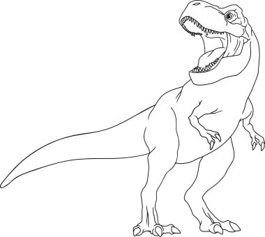 T-Rex Dinozor Grafik Tasarımı. Vektör El Çizimi Görünümü Şeffaf Arkaplanda İzole Edildi