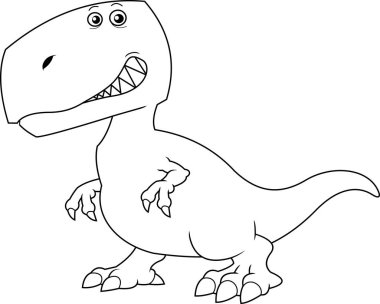 Çizgi film T-Rex Dinozor Siyah Siluet Grafik Tasarımı. Vektör El Çizimi Görünümü Şeffaf Arkaplanda İzole Edildi