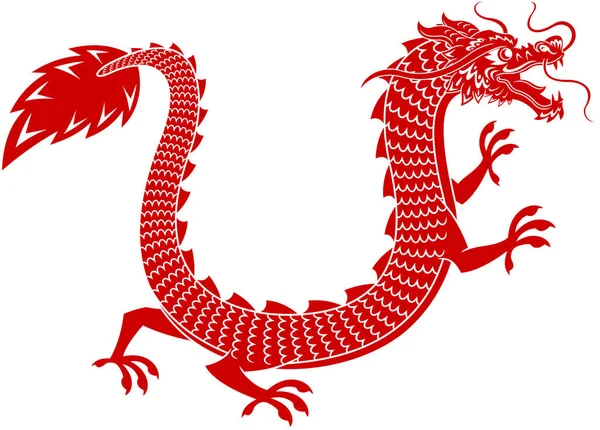 Çin kırmızı ejderha vektör illüstrasyonu