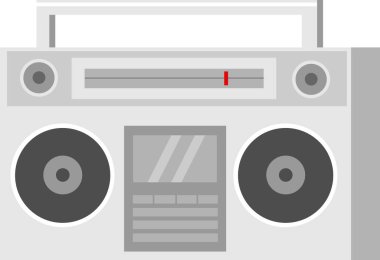 Çizgi film, eski tarz müzik, boombox. Vektör El Çizimi Görünümü Şeffaf Arkaplanda İzole Edildi