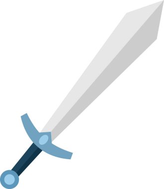 Karikatür Prensi Kılıç Silahı. Vektör Resimli Düz Tasarım Şeffaf Arkaplanda İzole Edildi