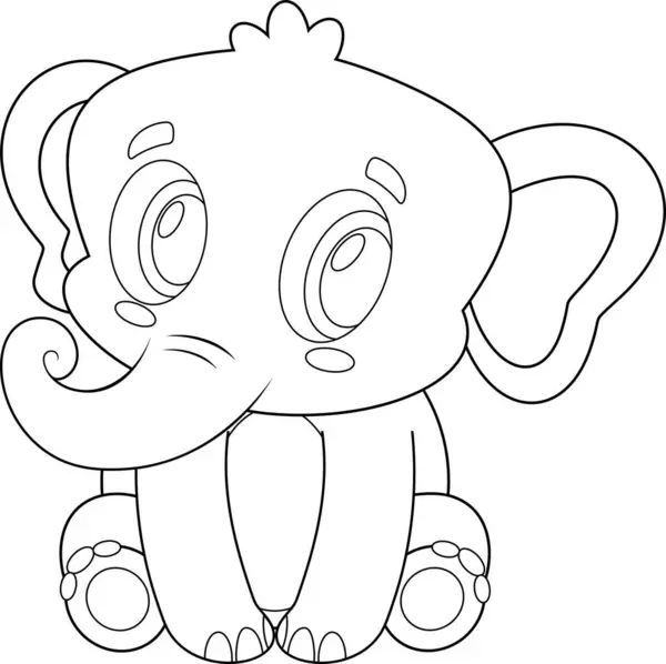 Söt Baby Elephant Tecknad Karaktär Vektor Illustration Platt Design Isolerad Royaltyfria Stockvektorer