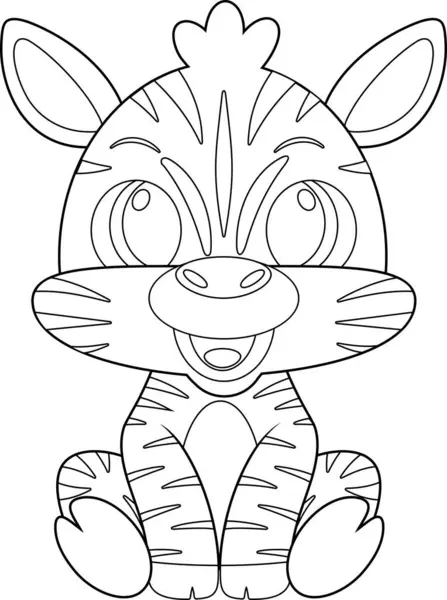 Niedliche Baby Zebra Zeichentrickfigur Vektor Illustration Flachbild Isoliert Auf Transparentem Stockillustration
