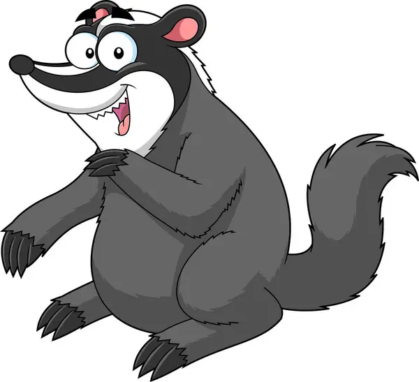 Badger Animal Cartoon Character Vector Hand Drawn Illustration Isolated Transparent Royalty Free Stock Illustrations