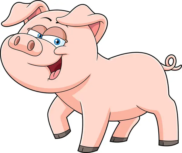 Baby Pig Animal Cartoon Charakter Vector Hand Gezeichnete Illustration Isoliert lizenzfreie Stockvektoren