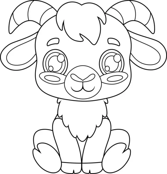 Cute Baby Goat Animal Cartoon Character Vector Illustration Flat Design Royalty Free Stock Vectors