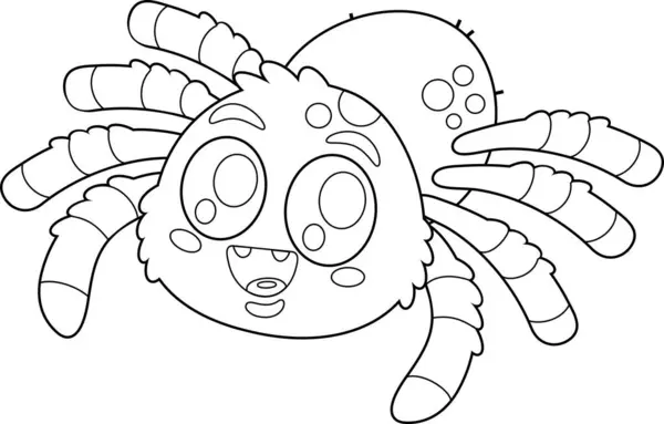 Niedliche Spider Cartoon Figur Vektor Illustration Flachbild Isoliert Auf Transparentem — Stockvektor