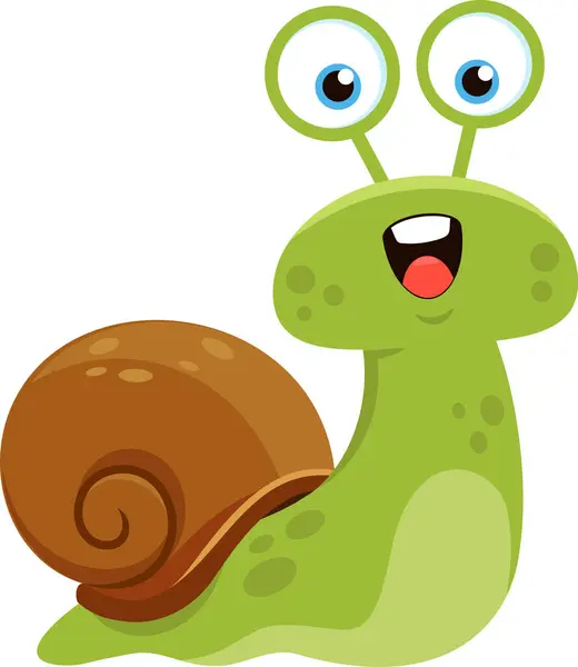 귀여운 달팽이 캐릭터 배경에 일러스트레이션 디자인 로열티 프리 스톡 벡터