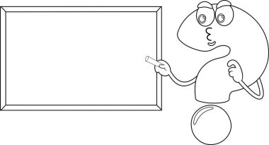 Okulun tebeşir tahtasına yazılmış sevimli soru işareti çizgi film karakteri özeti. Vektör El Çizimi Görünümü Şeffaf Arkaplanda İzole Edildi