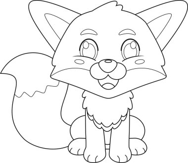 Özet olarak Şirin Tilki Hayvan Çizgi Filmi Karakteri. Vektör El Çizimi Görünümü Şeffaf Arkaplanda İzole Edildi