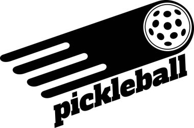Black Pickleball Grafik Logo Tasarımı. Vektör El Çizimi Görünümü Şeffaf Arkaplanda İzole Edildi