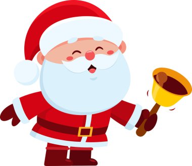 Sevimli Noel Baba çizgi film karakteri bir şeyler çağrıştırıyor. Vektör Resimli Düz Tasarım Şeffaf Arkaplanda İzole Edildi