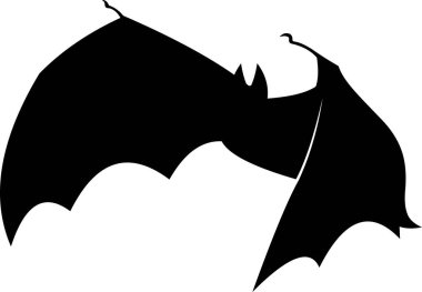 Cadılar Bayramı Kara Yarasa Silüeti Uçuyor. Vektör El Çizimi Görünümü Şeffaf Arkaplanda İzole Edildi