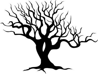 Cadılar Bayramı Korkunç Ağaç Silueti