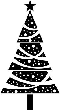 Yılbaşı ağacı. Basit resimleme
