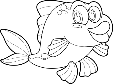 Şeffaf arkaplanda balık çizgi film karakteri