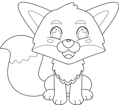 Şeffaf arkaplanda sevimli tilki çizgi filmi