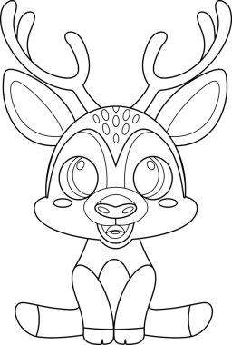 Şeffaf arkaplanda sevimli karikatür geyiği