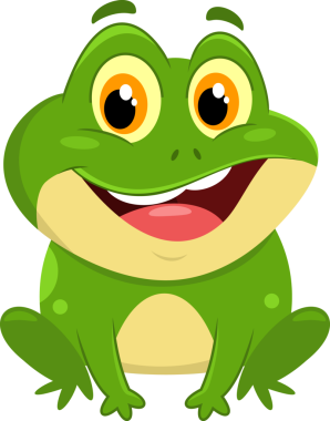  Şeffaf arkaplanda yeşil kurbağa çizgi filmi