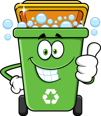 Saydam arkaplanda başparmağı olan geri dönüşüm kutusunu temizle