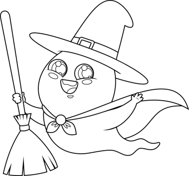 Şeffaf arka planda cadı şapkasıyla mutlu cadılar bayramı hayaletleri