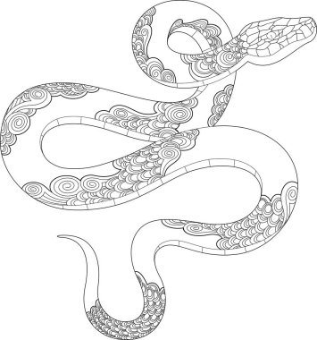 soyut desenli siyah beyaz yılan