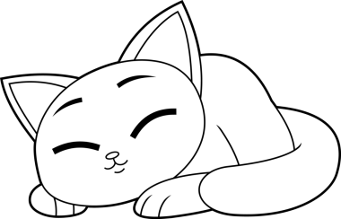 Siyam Kedisi Çizgi Filmi Karakteri Uyuyan Vektör El Çizimi Şeffaf Arkaplanda İzole Edildi