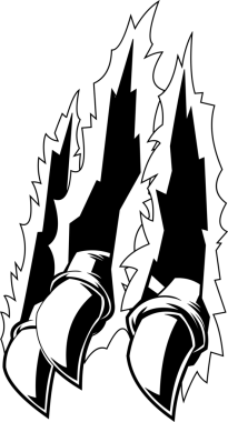 Canavar Pençeleri El Yırtıcı Arkaplan Grafik Tasarım Vektör El Çizimi Şeffaf Arkaplanda İzole Edildi