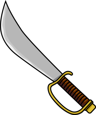 Korsan Kılıç Grafik Tasarım Vektör El Çizimi Şeffaf Arkaplanda İzole Edildi