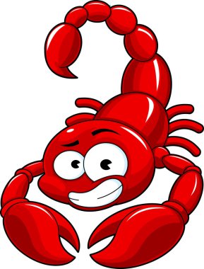 Sevimli akrep çizgi film karakteri. Vektör Resimlendirme Düz Tasarımı Beyaz Arkaplanda İzole Edildi