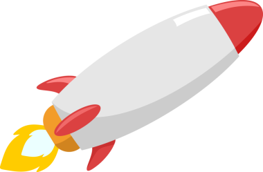 Çizgi film Roket Gemi Uçuşu. Çizim Düz Tasarımı Şeffaf Arkaplanda İzole Edildi